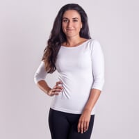 AKINA dámské triko s 3/4 rukávem s bambusem bílá