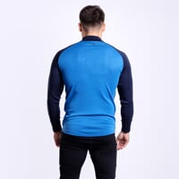 BREAKOUT MAN pánský merino rolák s krátkým zipem černomodrá/modrá