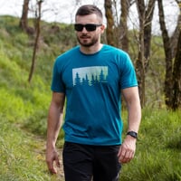 HRUTUR "FOREST" pánské merino triko petrol melír