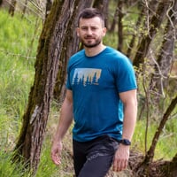 HRUTUR "FOREST" pánské merino triko petrol melír