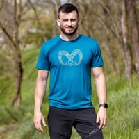 HRUTUR "RAM" pánské merino triko petrol melír