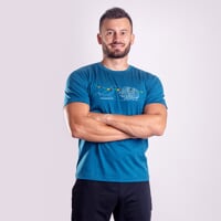 HRUTUR "YAK" pánské merino triko šedý melír
