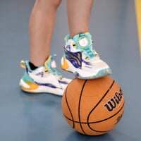 JUNIOR BASKETBALL dětské sportovní boty bílá/modrá/petrol
