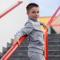 SYMBOL JKT JUNIOR tepláková mikina šedý melír