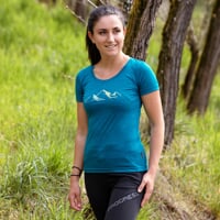 VINKA "MOUNTAINS" women's merino T-shirt green melange