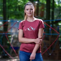 VINKA "MOUNTAINS" women's merino T-shirt red violet