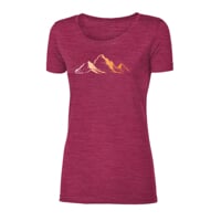 VINKA "MOUNTAINS" women's merino T-shirt wine red melange